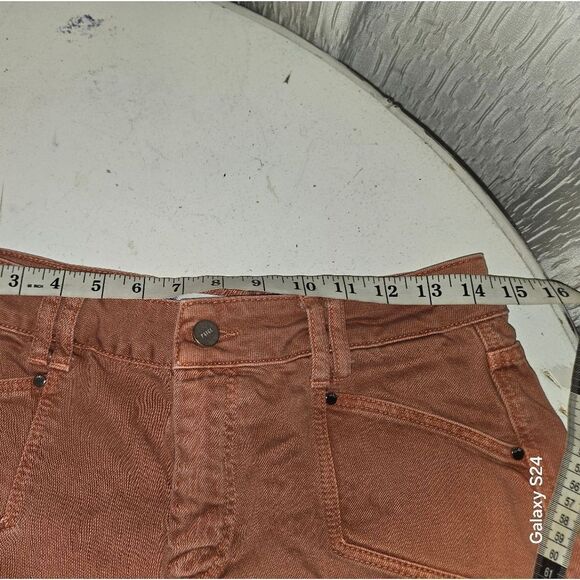 PAIGE Brown Jean Shorts Relaxed Fit Mid-Thigh - Picture 9 of 11